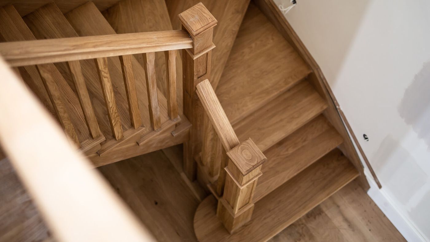 Oak staircase seen from above